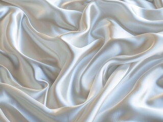 Obraz premium Smooth and silky white fabric texture with gentle folds, giving a luxurious and elegant appearance