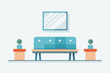 waiting room seat minimal design vector illustration