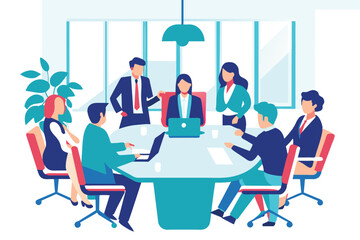 Office meeting room, business concept vector illustration