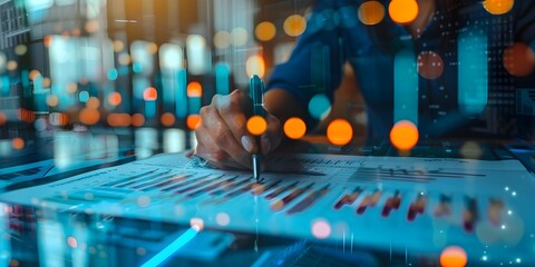 Entrepreneur Developing a Strategic Business Budget with Digital Visualization Tools