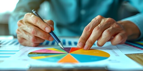 Obraz premium Financial Advisor Using Pie Chart to Explain Asset Allocation in Digital