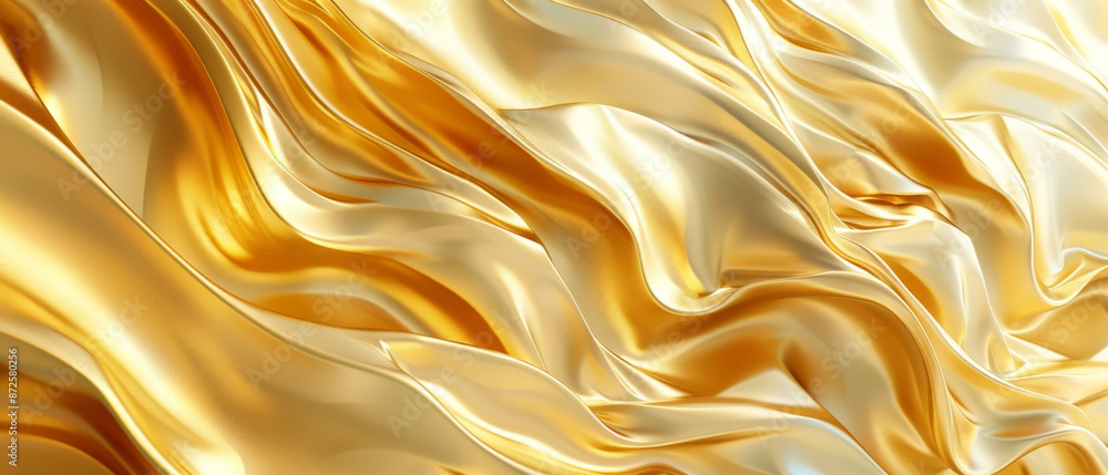 Poster mesmerizing 3d golden texture flowing in abstract background
