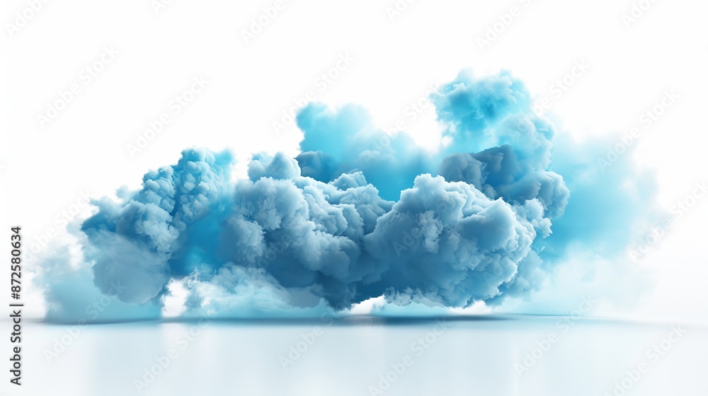 Sticker a blue cloud depicted against a white background, illustrating a serene and minimalist artistic repr