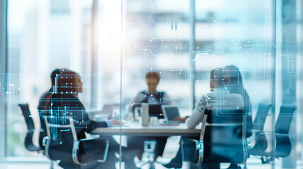 Business leaders networking virtually in a roundtable discussion