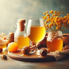 Sweet Yellow Honey Wine Meade Ready to Drink