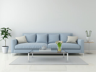 Minimalistische wohnzimmer mit sofa und Tisch. Modernes Design.