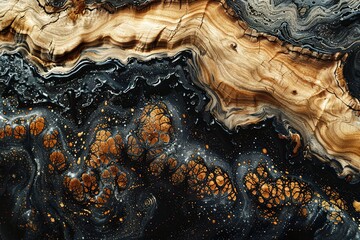 Maple Wood and Dark Liquid Texture Background With Generative AI