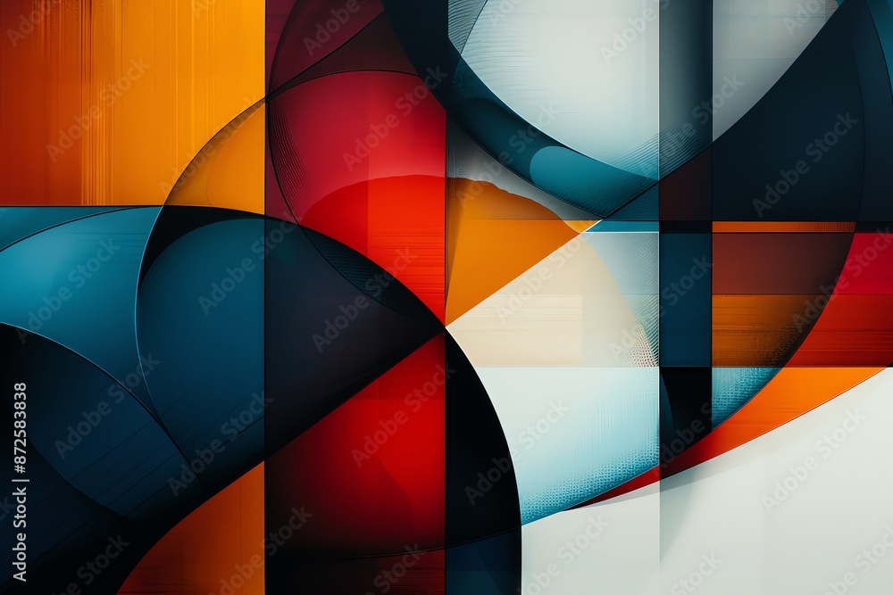 Aufkleber abstract geometric shapes in vibrant colors create a dynamic and modern design.