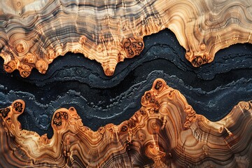 Maple Wood and Dark Liquid Texture Background With Generative AI
