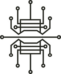 Technology Vector Design: A sleek, futuristic logo incorporating circuit-like patterns, symbolizing innovation, precision, and advanced digital solutions.