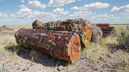 At Petrified Forest National Park in Arizona, you can find the fossilized trunks of trees transformed into vibrant, multi-colored crystals of minerals.