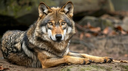 Fototapeta premium The wolf, scientifically known as Canis lupus, belongs to the mammalian order Carnivora.