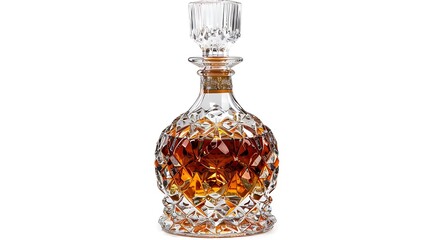 Exquisite Perfume Bottle on Transparent White Background. AI-generated image
