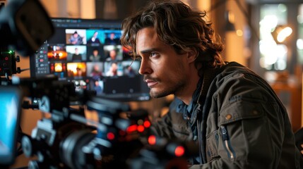 Filmmakers directing movies with scenes that shift in real-time, creative thinking, dynamic storytelling