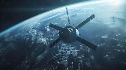 Obraz premium Satellite in the Space Aspect 16:9