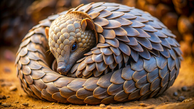 Rolled up pangolin