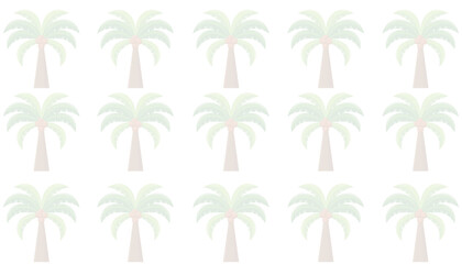 Adorable palm tree artwork with ample room for text on a clean white background. 