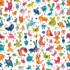 animal cartoons arranged in an uncluttered fashion