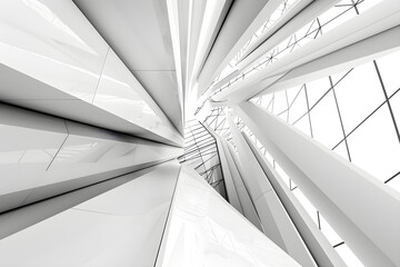 Futuristic Interplay of Linear Structures - Abstract ZZ Architectural Concept