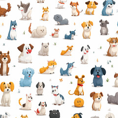 animal cartoons arranged in an uncluttered fashion
