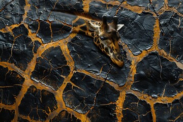 Giraffe Skin Abstract Art Texture Background With Generative AI