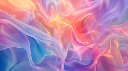 Obraz premium Dreamy, colorful, abstract painting with soft pastel hues and fluid shapes.