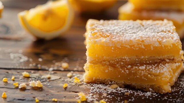 A sweet and tangy lemon bar made with foraged honey and a dusting of foraged pollen.