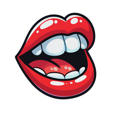 mouth red lips illustration transparent background vector