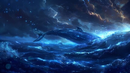 Ocean twilight, enchanted fin, marine sorcery