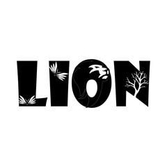 Lion text logo design