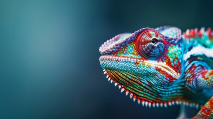 Obraz premium Chameleon Portrait: A Vibrant Reptile