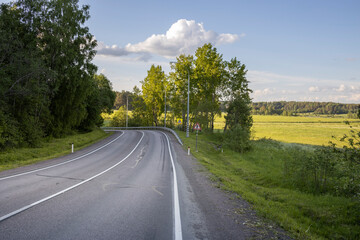 A road with a tree on the side of it