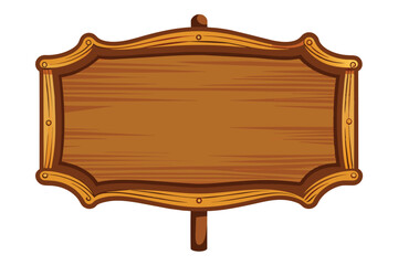 Empty vintage cartoon woodside board vector illustration