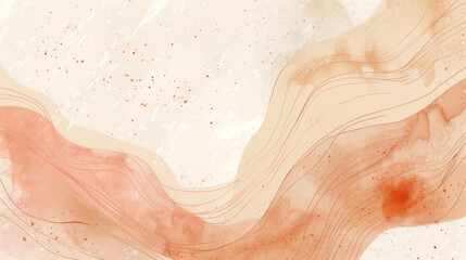 Fototapeta premium Beige and peach hand-drawn background with soft, earthy tones.