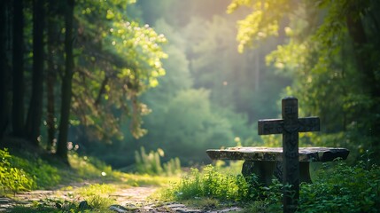 Spiritual retreat in the tranquil beauty of nature, meditation, peace, rejuvenation