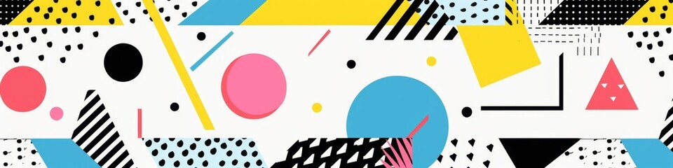 Abstract Geometric Background in  Style with Colorful Shapes and Copy Space, Featuring Irregular Arrangement and Curves, Ideal for Seasonal Marketing and Discounts, AI-Generated, High-Resolutio