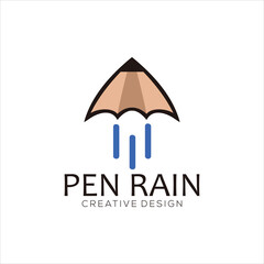 pen logo mascot vector design