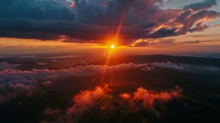 Obraz premium Golden Hour Over Mountains