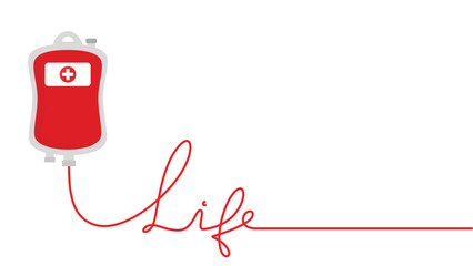 Blood transfusion shaped life word for blood donation campaign