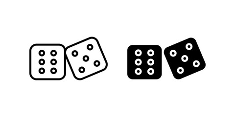 Dice icon set. Casino Symbol. Game dice sign. for mobile concept and web design. vector illustration on white background