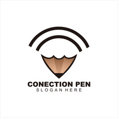 pen logo mascot vector design