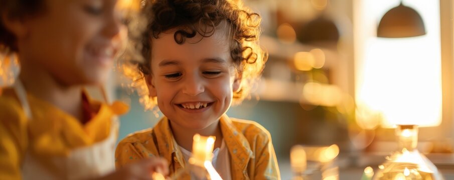 Exciting Kitchen Science Exploration at Home - Parent and Child Homeschooling Fun Learning Experiment Together