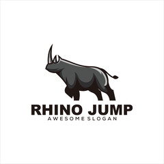 rhino logo mascot vector design