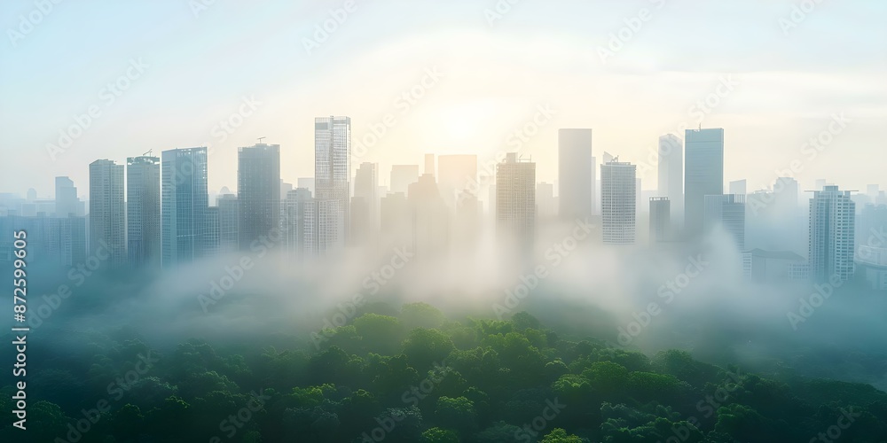 Aufkleber using pollution data to create sustainable cities with innovative color schemes. concept sustainable