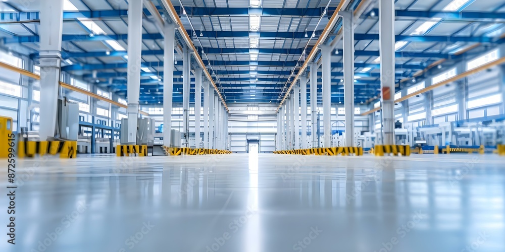 Aufkleber streamlining manufacturing technology for lean production with flat design and just-in-time system. 