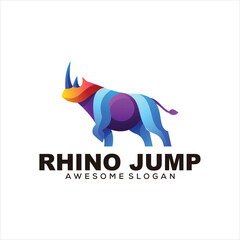 rhino logo mascot vector design