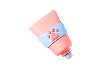 Cartoon pet toothbrush, toothpaste, shampoo and so on, pet care, 3d rendering.