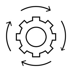 Workflow outline icon vector for graphic design, logo, web site, social media, mobile app, ui