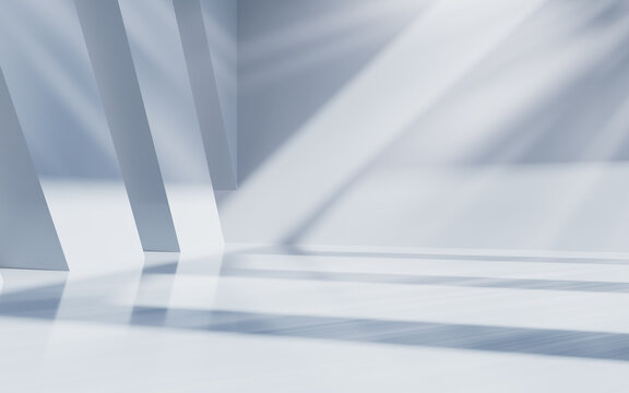 White abstract architecture background, 3d rendering.