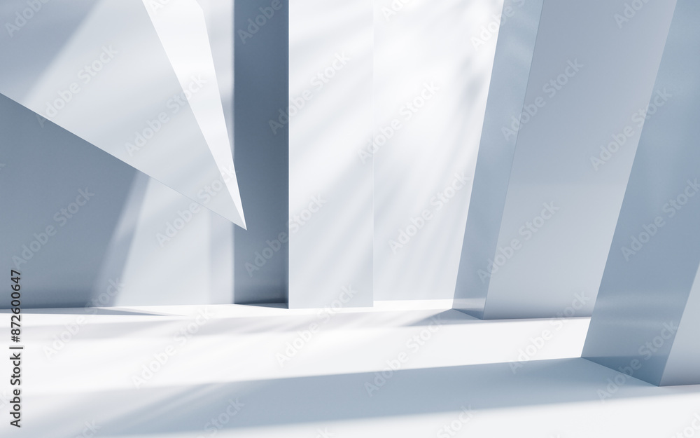 Aufkleber white abstract architecture background, 3d rendering.